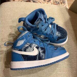 Nike Air Jordan 1 Mid Washed Denim shoes Baby toddler size 5